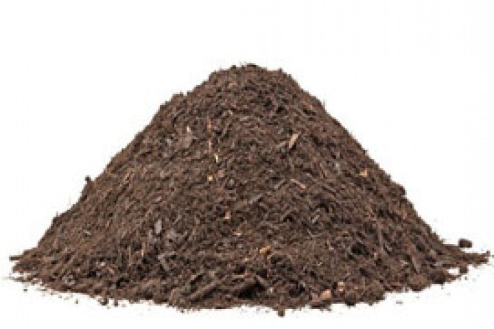 Fine bio compost heap on white background